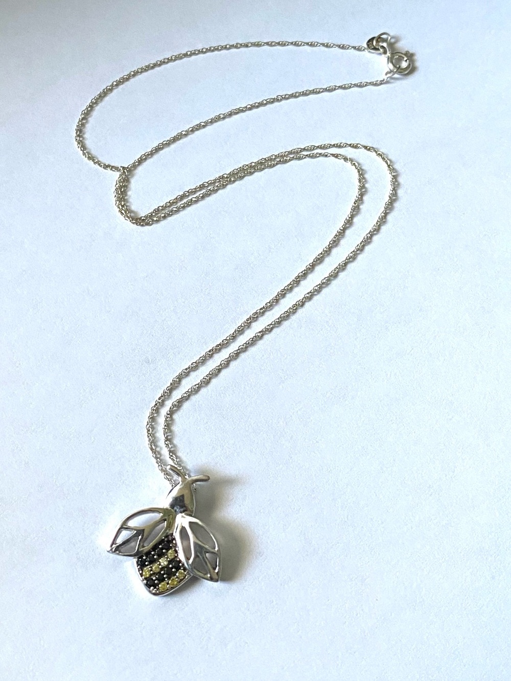 Sterling Silver Bee Pendant Necklace
